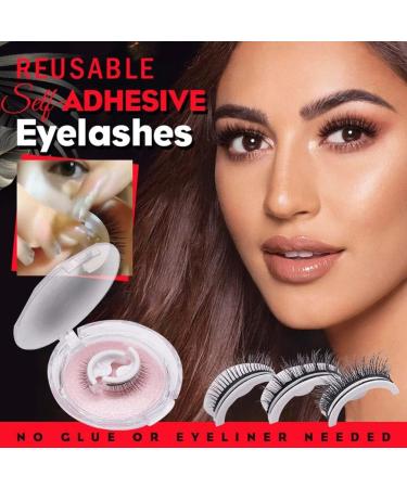 TiSkying False Eyelashes Stickers without Glue Reusable Long Eyelashes Waterproof Self-Adhesive Eyelashes No Liner Fake Lashes Natural Look for Women - Buy Online on GoSupps.com