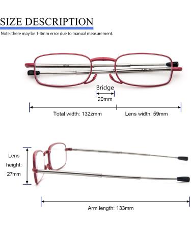 Cokobin Foldable Reading Glasses - Stainless Steel Anti-Blue Light - Pink +1.5 Compact Case - Perfect Reading Aid for Men & Women - Buy Online on GoSupps.com