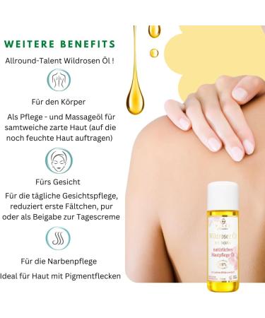 Wild Rose Oil - 100% Natural Face & Body Oil | Anti-Aging Luxury | 100 ml - Wilco Classic - Buy Online on GoSupps.com