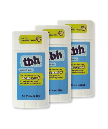 TBH Kids Deodorant - Unscented Deodorant for Kids Made with Natural Ingredients in the USA - Aluminum Free Deodorant for Girls and Boys (3 Pack)