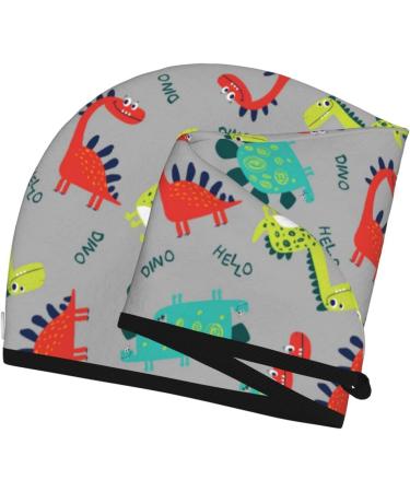 Buy Cute Dinosaur Hair Towel Wrap | Quick Drying Hair Drying Turban with Button - Buy Online on GoSupps.com