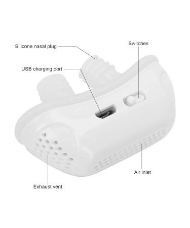 Skin-Friendly Electric Snoring Prevention Device - Dual Vortex Air Supply for Comfortable Sleep | White - Buy Online on GoSupps.com