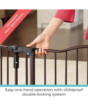 Toddleroo by North States 72 Deluxe Dcor Baby Gate - One-Hand Operation, Sturdy Safety Gate - Hardware Mount, Fits 38.3-72 Wide, 30 Tall, Matte Bronze - Buy Online on GoSupps.com