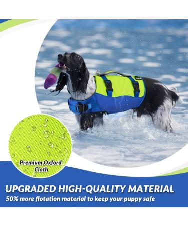 SlowTon Dog Life Jackets Enhanced Buoyancy Adjustable Neoprene Pet Float Lifejacket Aid with Reflective Rescue Handle Dogs Safety Swim Lifesaver Vests for Surfing Boating Pool Beach Sea S Yellow - Buy Online on GoSupps.com