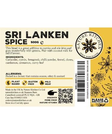 Nature Kitchen Sri Lankan Mild Spice Blend - 500g | Gluten-Free & Vegan Seasoning for Everyday Cooking: Marinades, Sauces, Frying, Baking, Grilling - Buy Online on GoSupps.com
