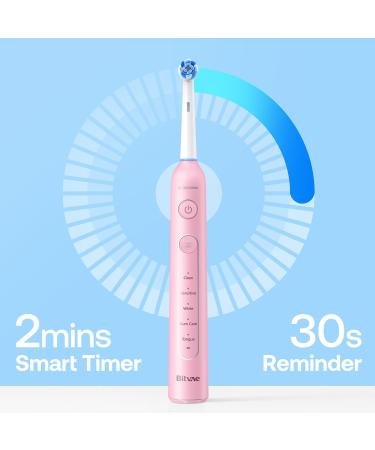 Bitvae R2 Rotating Electric Toothbrush for Adults with 8 Brush Heads 5 Modes Rechargeable Power Toothbrush with Pressure Sensor Pink Pink 1 Pack - Buy Online on GoSupps.com