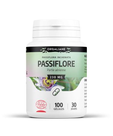 Organic Passion Flower 230 mg - 100 Capsules - Ecocert Certified - Orgaliane