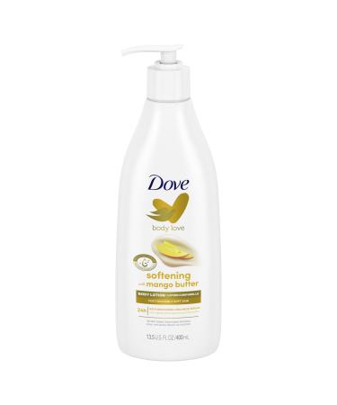 Dove Body Love Softening with Mango Butter moisturizing Body Lotion for touchably soft skin with restoring ceramide serum 400 ml Glowing Care