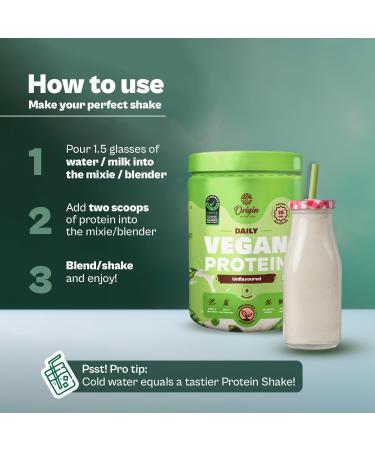 Or.in Nut.ion 100% Natural Plant Protein Powder - Best Vegan Protein 25g Plant-Based Protein Easy to Digest Unflavoured No Added Sugar 250g - International Shipping Available - Buy Online on GoSupps.com