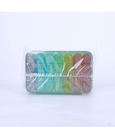 7-Day Pill Box with 4 Compartments - Large Weekly Medication Organizer (Olive Green) for Evening and Night Use | International Shipping Available - Buy Online on GoSupps.com