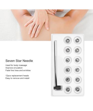 Seven Star Needle Set & Hammer - Stainless Steel Plum Blossom Skin Hammer with 12 Replacement Heads | International Shipping - Buy Online on GoSupps.com