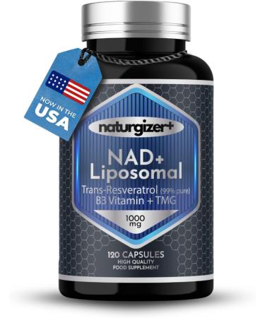 naturgizer+ Liposomal NAD+ Supplement with Resveratrol, TMG & Vitamin B3 | 4-in-1 Healthy Aging & Cellular Energy Support | High Absorption NAD Plus for Men & Women Over 40 | 120 Capsules - Buy Online on GoSupps.com