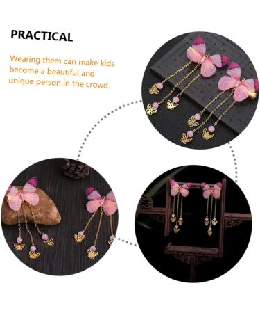 FOMIYES 2 Pairs Hanfu Butterfly Headdress Kimono Hair Accessories Kids Fabric Hairpin Tassel Hair Clips Han Chinese Costume Accessories Metallic Hair Clips Child Alloy Decorate Dense - Buy Online on GoSupps.com