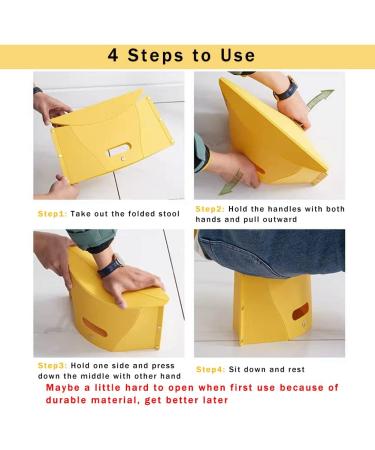 koofull Folding Portable Camping Hiking Stool  Lightweight Collapsable Foldable Chair for Travel Gathering BBQ Subway Backpacking Outdoor Squatty Potty Ultralight Mini (Yellow) - Buy Online on GoSupps.com