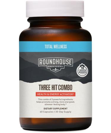ROUNDHOUSE PROVISION Three Hit Combo by Chuck Norris Fat Burner Energy Booster & Wellness Support 30-Day Supply (60 Capsules)