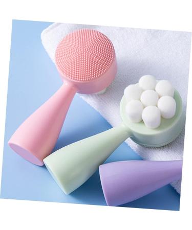 OHPHCALL Double Sided Facial Cleansing Brush Face Wash Facial Scrubber Silicone Face Scrubber for Women Facial Cleansing Tool Face Massage Brush Manual 3d Exfoliating Brush Pink Fiber Wool - Buy Online on GoSupps.com
