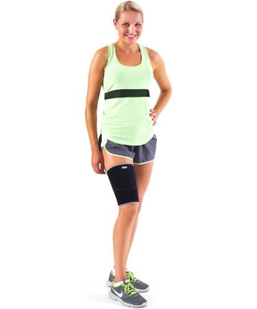 Buy Black Mountain Products Extra Thick Warming Thigh Brace | Medium Compression Sleeve for Pain Relief - International Shipping - Buy Online on GoSupps.com
