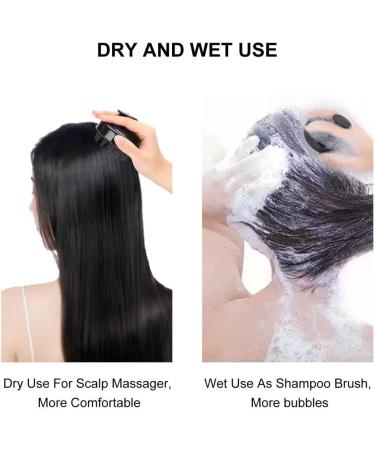 Shampoo Brush Scalp Massager - Soft Silicone Bristles for Hair Growth & Shed Removal - Green - Buy Online on GoSupps.com