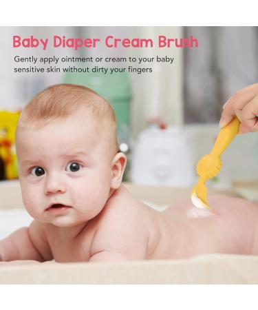 Diaper Cream Spatula | Soft Silicone Buttock Cream Applicator with Suction Cup - Skin-Friendly & Easy to Use (Yellow) - Buy Online on GoSupps.com