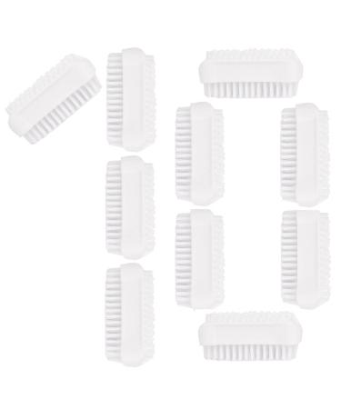 Parsa beauty double -sided hand brush nail brush - Nail Brush in the set (10 pieces white) - Hand washing brush for bathroom toilet sink workshop