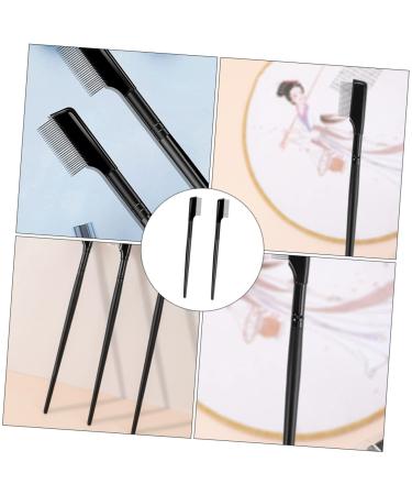 Ipetboom Eyebrow Comb & Mascara Applicator - 4 Pcs Eyelash Extension Tools | Portable Stainless Steel Eyelash Brush & Curler - Black - Buy Online on GoSupps.com