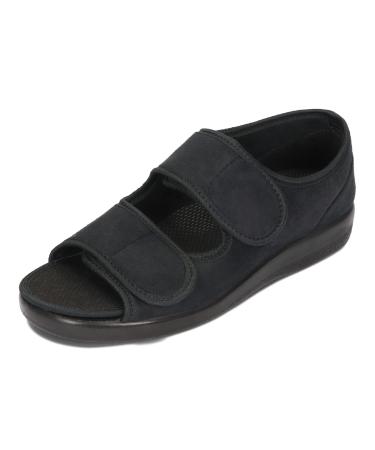 Ortomed open orthopedic shoes women Men's adjustable width sandals association shoes orthopedic insole Velcro microvelour black 36-46 EU 38 EU black 513