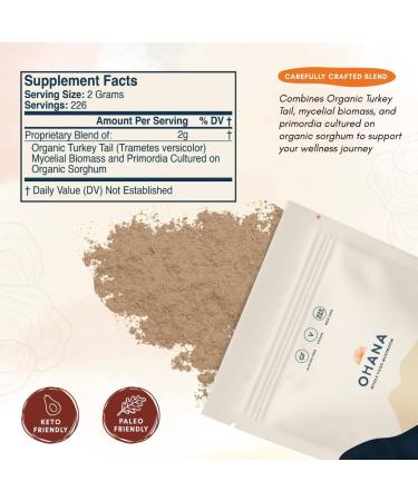Ohana Turkey Tail Organic Mushrooms Powder Blend USDA-Organic Whole Food Mushroom Supplement Non-GMO Gluten-Free 1 lb Bag Pack of 1 Turkey Tail Powder 16 Ounce (Pack of 1) - Buy Online on GoSupps.com