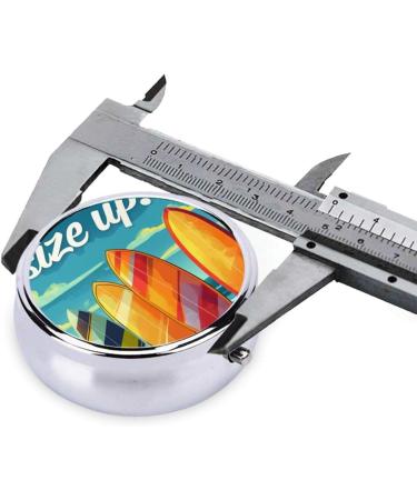Beach & Surfboard Portable Metal Pill Box | Round Mini 3-Compartment | Travel Essential for Small Pills - Black - Buy Online on GoSupps.com