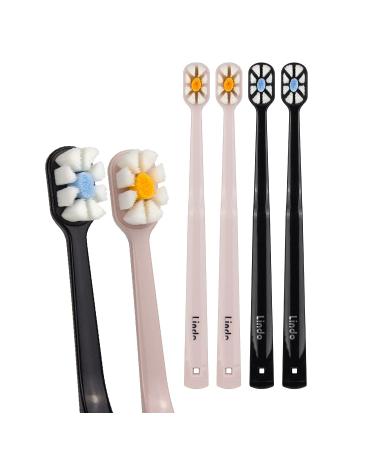 Lindo Polishing Toothbrush - for Sensitive Gums and Teeth 12000+ Ultra Fine Bristles Soft and Gentle Deep Clean Pack of 4