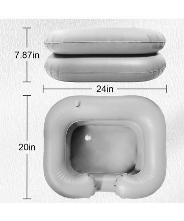 Inflatable Shampoo Basin for Bedridden Elderly - Portable Hair Wash Bowl in Light Grey - Buy Online on GoSupps.com