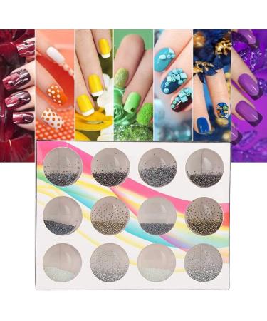 12 Grid DIY Nail Beads Plastic Nail Glitter Rhinestones Nail Art Decoration Manicure Tool Accessory DIY Nail Tip Ornament Beauty Nail Art 3D Decorations - Buy Online on GoSupps.com