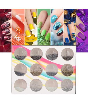 Shop 12 Grids 3D Steel Ball Nail Art Kit - Mini Metal Balls & DIY Manicure Tools for Fashionable Designs - Buy Online on GoSupps.com