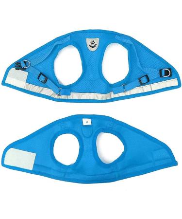Femax Dog Harness & Linen Set | Soft Mesh Padded Dishes for Dogs Puppies & Cats | Reflective Adjustable Breathable | XL (47-52 cm) - Azure - Buy Online on GoSupps.com