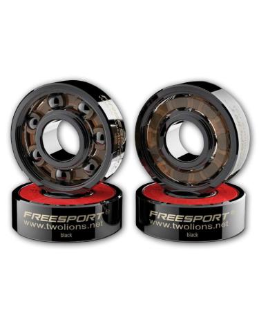 TwoLions High Rev 608RS Hybrid Black Ceramic Bearings for Inline Skate or Skateboard or Scooter (Pack of 8)