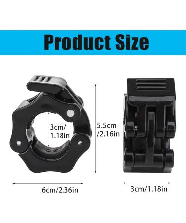 30mm Dumbbell Clips - 2 Pieces Quick Clamping Collars for Barbell Rod Training | StrongLift Safe & Robust Snap Lock - Black - Buy Online on GoSupps.com