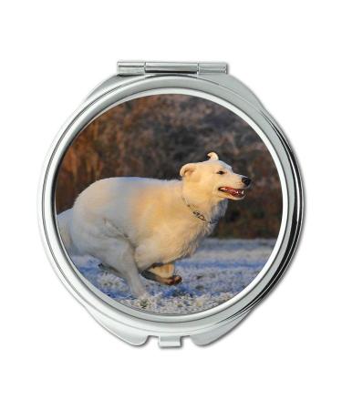 YENDOSTEEN Mirror Compact Mirror Swiss Shepherd Dog Dog Race Frost Winter Cold pocket mirror portable mirror