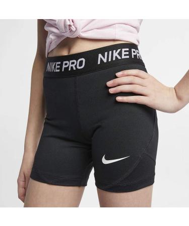 Nike Kids Girl's Pro Boyshorts - Small Black/White - Little Kids/Big Kids - Buy Online on GoSupps.com
