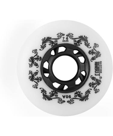 4-Pack Outdoor Inline Skate Wheels 90A Freestyle Durable Tire 72mm 76mm 80mm | Hockey Roller Blades Replacement Wheel with Bearings and Spacers | White - Buy Online on GoSupps.com