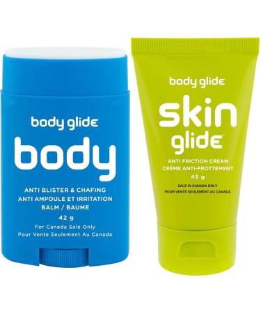Body Glide Original Anti Chafe Balm Stick 42g + Body Glide Skin Glide Anti Friction Balm 45g 42g Balm Stick + Balm 45g Green