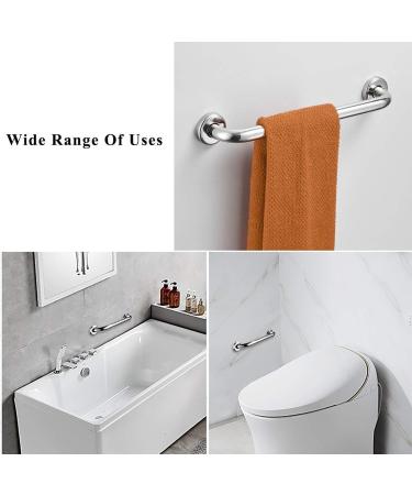 Stainless Steel Shower Grab Bar Bathroom Grab Bar Shower Handle Bathroom Balance Bar Wall Mounted Straight Towel Holder Shower Safety Support for Elderly Disabled Children 40cm Silver - Buy Online on GoSupps.com