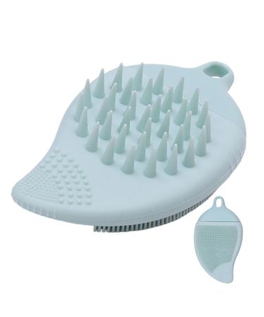 Bexdug Face Scrubber Double Side Silicone Face Scrub Brush Manual Hair Scrub for Women and Men Skin Care Face Brushes for Sensitive Dry Skin Gray Green