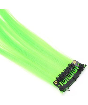 Bright Color Hair Extensions Hairpiece for Cosplay Colored Hair Extensions Dress Up with Straight Hairpiece Convenient Application Suitable for Daily Use (Fluorescent Green) - Buy Online on GoSupps.com