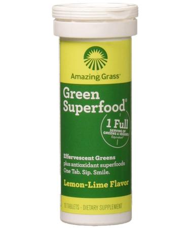 Amazing Grass Green Superfood Effervescent Greens Lemon-Lime 10 Tablets