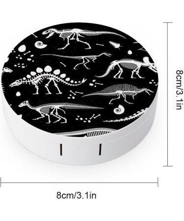 Shop Bagea-Ka Black & White Dinosaur Skeleton Contact Lens Case - Eye Care Kit with Mirror Tweezers & Bottle for Travel & Home - Buy Online on GoSupps.com