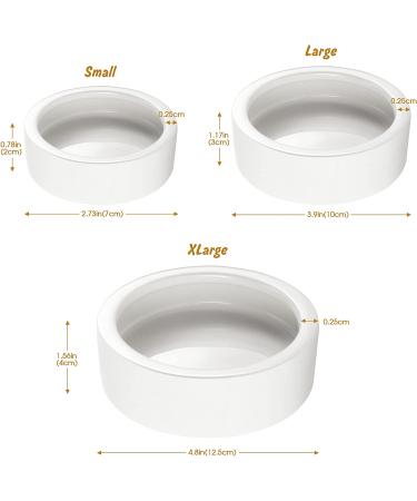 Small Ceramic Reptile Food Dish Bowl & Water Dish Set - 2 Pack | Ideal for Lizards, Geckos, Bearded Dragons, Chameleons, Hermit Crabs | Anti-Escape Design for Mealworms, Crickets, Superworms | 2.75in White - Buy Online on GoSupps.com