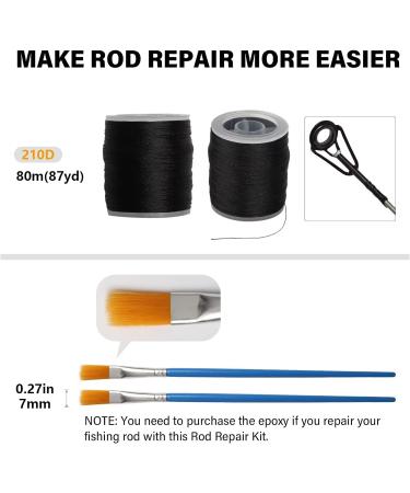 Dovesun Fishing Rod Repair Kit - Premium Stainless Steel & Carbon Guides 8 Sizes 21 Pieces - Durable Rod Tips & Nylon Wrap for Baitcasting Rods - Buy Online on GoSupps.com