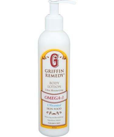 Griffin Remedy Omega-3 Body Lotion-Unscented with Organic MSM and Essential Oils  Ultra Moisturizing  All Natural  Paraben Free  Sulfate Free 8 fl oz Unscented Lotion