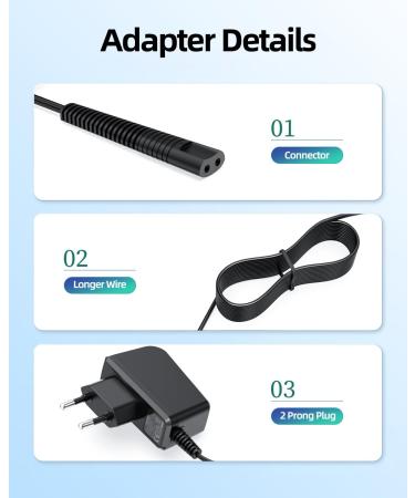 Buy 12V Charger for Braun Series 9 7 5 1 - Compatible Charging Cable for Models 3000S 3040S 5030S 50-B 51-B 9000 90CC 70-N 71-N Type 5762 5408 - Fast International Shipping - Buy Online on GoSupps.com