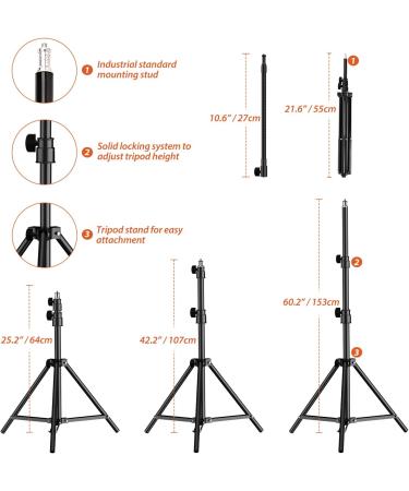 Yesker Photography Lighting Studio Lights - Set of 2 Dimmable 5500K LED Video Lights for Makeup, Tattoo, Photography - Includes Light Stands - Ideal for Eyebrow Artists, Spas, YouTube - Upgraded Brightness & Color Accuracy - Buy Online on GoSupps.com
