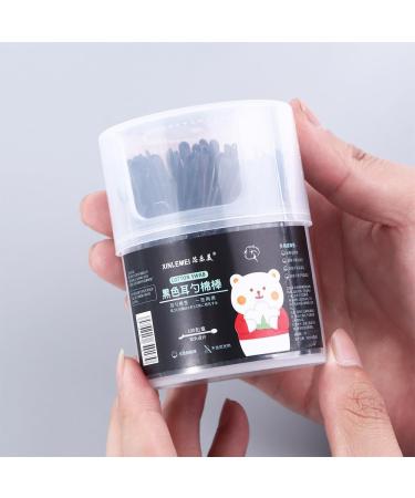 Vctitil Disposable Cotton Swabs - Double-Headed Ear Spoons & Nail Art Sticks - Black Cotton Pads for Ear Cleaning & Beauty Care - International Shipping Available - Buy Online on GoSupps.com